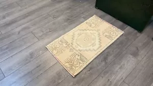 Alfombra pequeña silenciada, alfombra de entrada pequeña, alfombra pequeña Oushak, 1,7x2,9 pies - Imagen 1 de 9