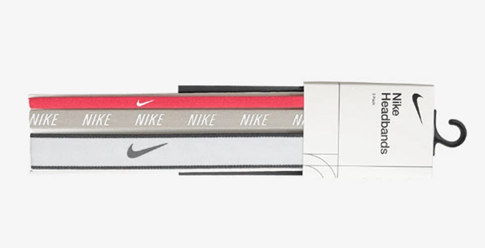 Nike ANCHO MIXTO Diadema Correr 3PK Gris Blanco Rojo Bandas para el Pelo AC44... - Imagen 1 de 1