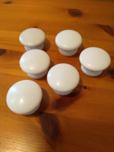 WHITE PAINTED CABINET HANDLES / KNOBS Drawer Drilled & Threaded Pack of 6 - Picture 1 of 3