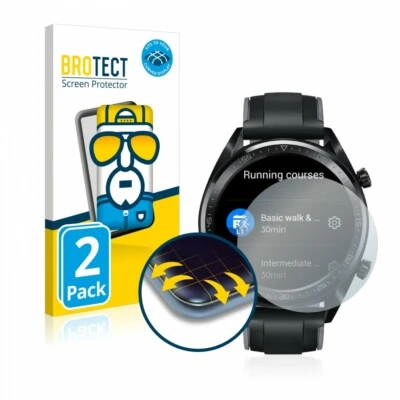 Huawei Watch GT (46 mm), 2x Brotect® Flex 3D Curvado Cubierta Completa Protector de Pantalla Foto 1 de 4