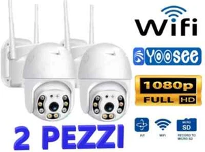 2X TELECAMERA IP CAM PTZ WIFI CAMERA DOME WIRELESS ESTERNO APP YOOSEE MICRO SD - Foto 1 di 11