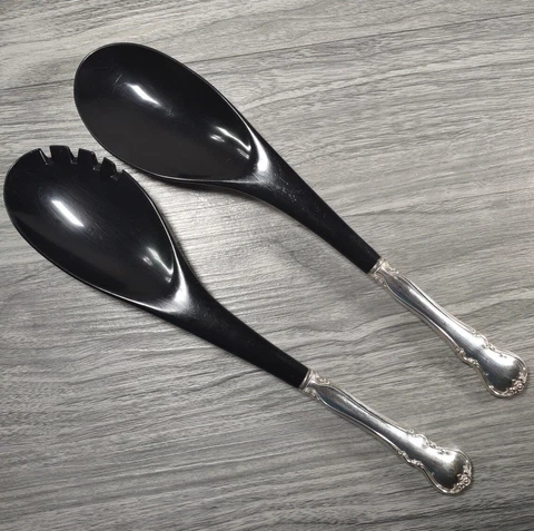 French Provincial by Towle Sterling Silver Salad Serving Set Plastic 2pc 11 1/4" Cover
