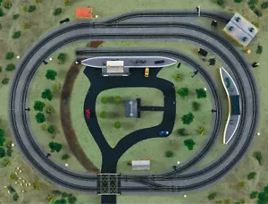 HORNBY R771 TRAKMAT MIDI PRINTED PAPER TRAIN SET STARTER TRACK MAT 00 OO GAUGE - Foto 1 di 2