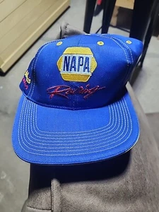 NASCAR NAPA Racing Michael Waltrip Bill Davis Blue Yellow Baseball Hat - Picture 1 of 8