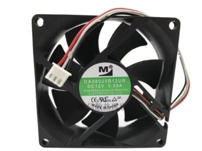 YM M Fan DA08025B12UR DC12V 0.50A 8025 8cm 3-Wire Cooling Fan New - Image 1 of 4