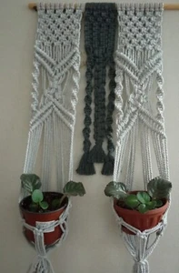 Jute Plant Hanger Holder Macrame Handmade Hanging Basket Garden Decor Large NEW - Picture 1 of 8