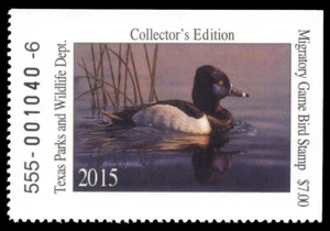 TX35 — 2015 Texas duck stamp. SCARCE! - Picture 1 of 1