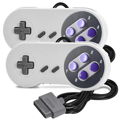 2x Classic Game Controller Gamepad for SNES Original Super Entertainment System - Image 1 of 4