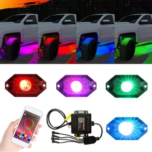 AUXBEAM 4X RGB LED Rock Lights Underglow Neon Light For Jeep Wrangler JK LJ TJ - Bild 1 von 12