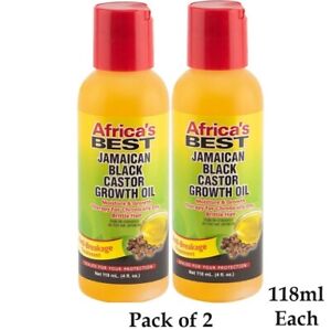 2 X Africa's Best Jamaican Black Castor Growth Oil 4oz/118ml Each (Pack of 2)
