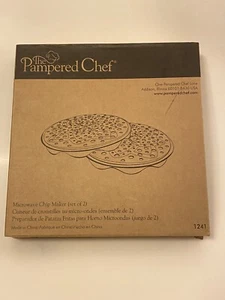 New ~ Pampered Chef Set of 2 Microwave Chip Makers, Silicone, Gray, #1241 - Picture 1 of 5