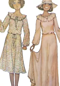 1980s Pierrot Ruffle Collar Dress Wedding Annie Sewing Pattern McCalls 6064 - Picture 1 of 3