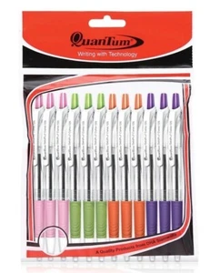 Quantum Geloplus Curve 125 Stift glatte Schrift blaue Tinte sortierte Farben 0,5 mm 12/Packung - Bild 1 von 4