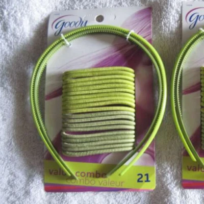 Diademas elásticas y de plástico 21 piezas Goody verde lima cola de caballo Foto 1 de 3