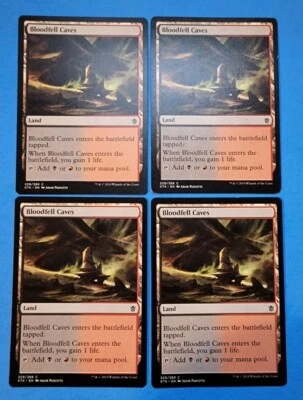 4x Bloodfell Caves Khans of Tarkir 2014 Mtg Magic Gathering Card Dual Land 229 - Image 1 of 4