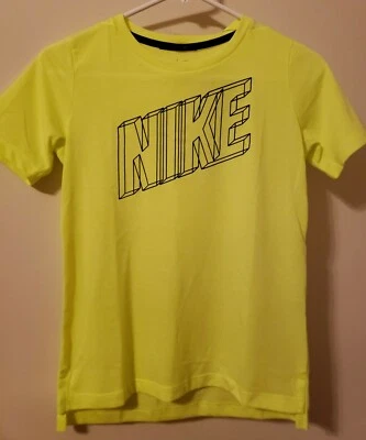 Nike ~ Boys ~ Dri-Fit Tee ~ Short Sleeve Shirt ~ Highlighter Yellow ~ Size M~NWT - Image 1 of 4