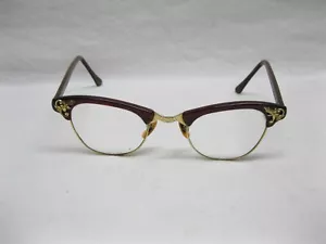 Vintage Art Craft Ladies Womens Cat Eye Glasses Prescription Bifocal - Picture 1 of 11