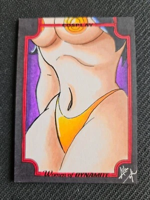 2019 Cosplay Women Of Dynamite Puzzle Sketch Card 1/1 Allen Dougla Auto SEXY - Image 1 of 2