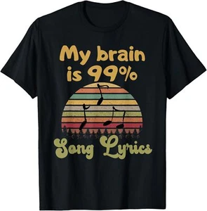 My Brain Is 99% Song Lyrics T-Shirt Hoodie - Picture 1 of 18