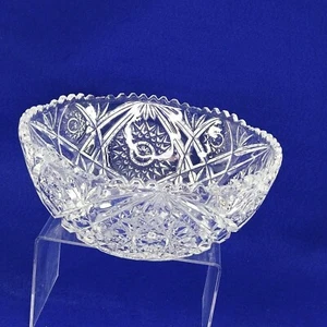 Cuenco mezclador de cristal borde diente de sierra Hobstars patrón de diamante vintage 10" - Imagen 1 de 6