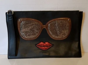 Carlos By Carlos Santana Eyes Have It Large Glitter Clutch  EUC - Picture 1 of 6