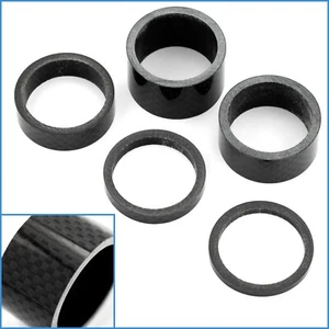 5pc 3 5 10 15 20mm Carbon Fibre Spacer Headset Bicycle Road Bike MTB Washer Stem - Picture 1 of 3