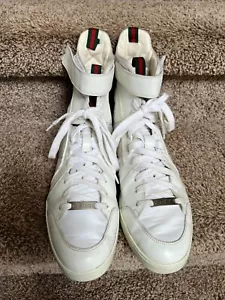 GUCCI Hi-Top da uomo in pelle bianca. Taglia Gucci 7 G/US 8 G. - Foto 1 di 13