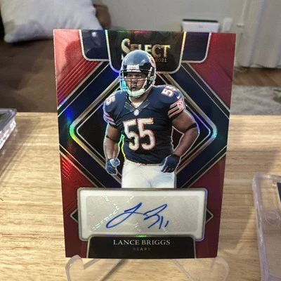 Lance Briggs 2021 Select Signatures Auto Red Prizm #d /75 - Image 1 of 2