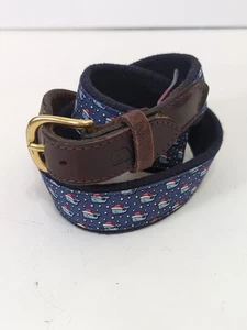 Vineyard Vines Gürtel Herren 30 Nikolausmütze Wale Marineblau Hergestellt in den USA Leder EUC! - Bild 1 von 10