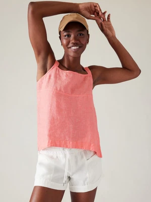 ATHLETA Voyager 100 % lino tanque puesta de sol brillo correas ajustables medianas nuevas con etiquetas RT$79 Foto 1 de 4