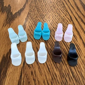 Vintage Barbie offene Zehenpartie hochhackige Schuhe Lot 4 Paar blau weiß rosa 3 einzelne Japan - Bild 1 von 10