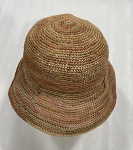 Helen Kaminski Raffia/Packable Sun HAT Natural Colors Handmade EUC 10” - Picture 1 of 10