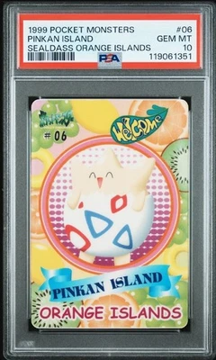 PSA 10 TOGEPI 1999 POCKET MONSTERS SEALDASS ORANGE ISLANDS #06 PINKAN ISLAND - Image 1 of 2