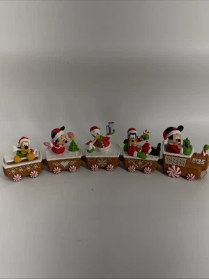 ¡FUNCIONA! Hallmark DISNEY Juego de Tren de Navidad 5 Piezas Mickey Minnie Donald Goofy Pluto Foto 1 de 4
