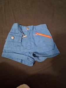 VTG 70s Blue Sears Perma-Prest Elastic Waist Polyester Gym Running Shorts 38-41 - Picture 1 of 6