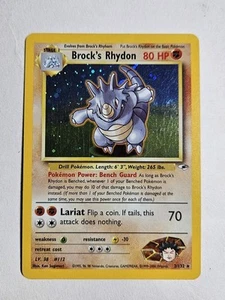 Pokémon Brock's Rhydon 2/132 Holo Rare - 2000 Unlimited Gym Heroes - LP - Picture 1 of 10