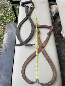 Pair Of Antique Ice Tongs - Picture 1 of 3
