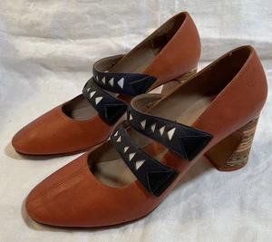 John Fluevog Let’s Have Greater Expectations women’s shoes size 8 Brown & Navy - Picture 1 of 12