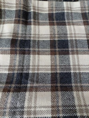 Plaid Wool Fabric 2 Yrds Shades Of Brown - Image 1 of 4