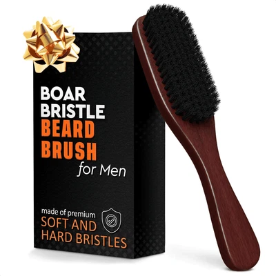 Boar Bristle Beard Brush for Men – 9 Soft Boar Bristle Hair Brush for Slick - Image 1 of 4