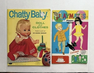 Konvolut 2 Playmates/Chatty Puppe Papierpuppen Ausschnitte ungeschnitten Top Zustand - Bild 1 von 12