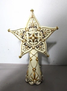 Lenox 9" Florentiner und Perlenstern Weihnachtsbaumspitze, neuwertig - Bild 1 von 6