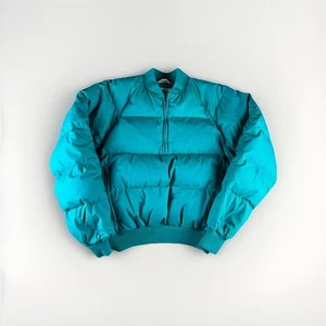 Vintage 90’s REI Goose Down Puffer Bomber Liner 1/4 Zip Jacket Size M Teal - Bild 1 von 8