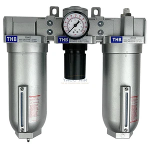 1" Compressed Air FRL System Filter Regulator Oiler Separator Lubricator Combo - Picture 1 of 12