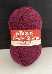Patons Classic Wool Worsted Yarn PLUM HEATHER #77307 Burgundy, 3,5 oz. - Bild 1 von 7