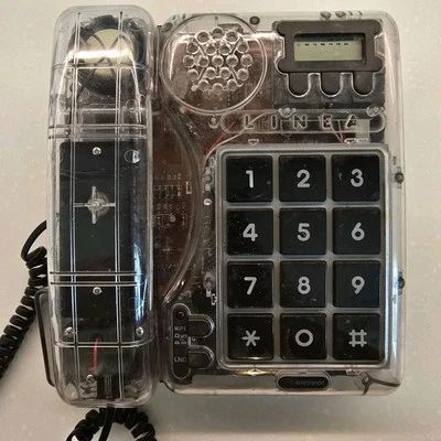 Vtg Brondi Linea Transparent Retro Corded Desk Push Button Telephone  - Rare! - Image 1 of 4