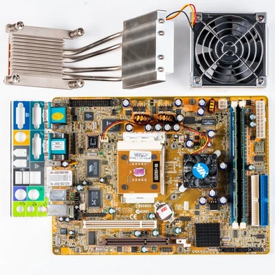 Shuttle XPC FX43 Socket A Motherboard DDR VIA KM400 AMD Athlon XP AGP w/ Cooler - Image 1 of 4