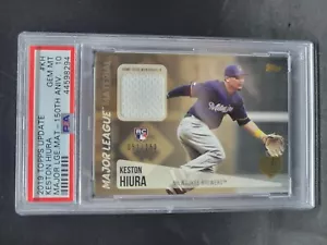 Keston Hiura 2019 TOPPS UPDATE "MAJOR LEAGUE MATERIALS" RC JSY #D /150 - PSA 10 - Picture 1 of 2