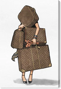 Fashion and Glam Wall Art Canvas Prints, Bags-Orange' Home Décor, 20" X 30", ... - Picture 1 of 1