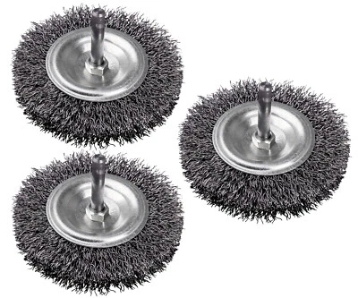 ROVIAL 3x Drahtbürste Rundbürste Scheibenbürste 80 mm Stahl Bürste Bohrmaschine